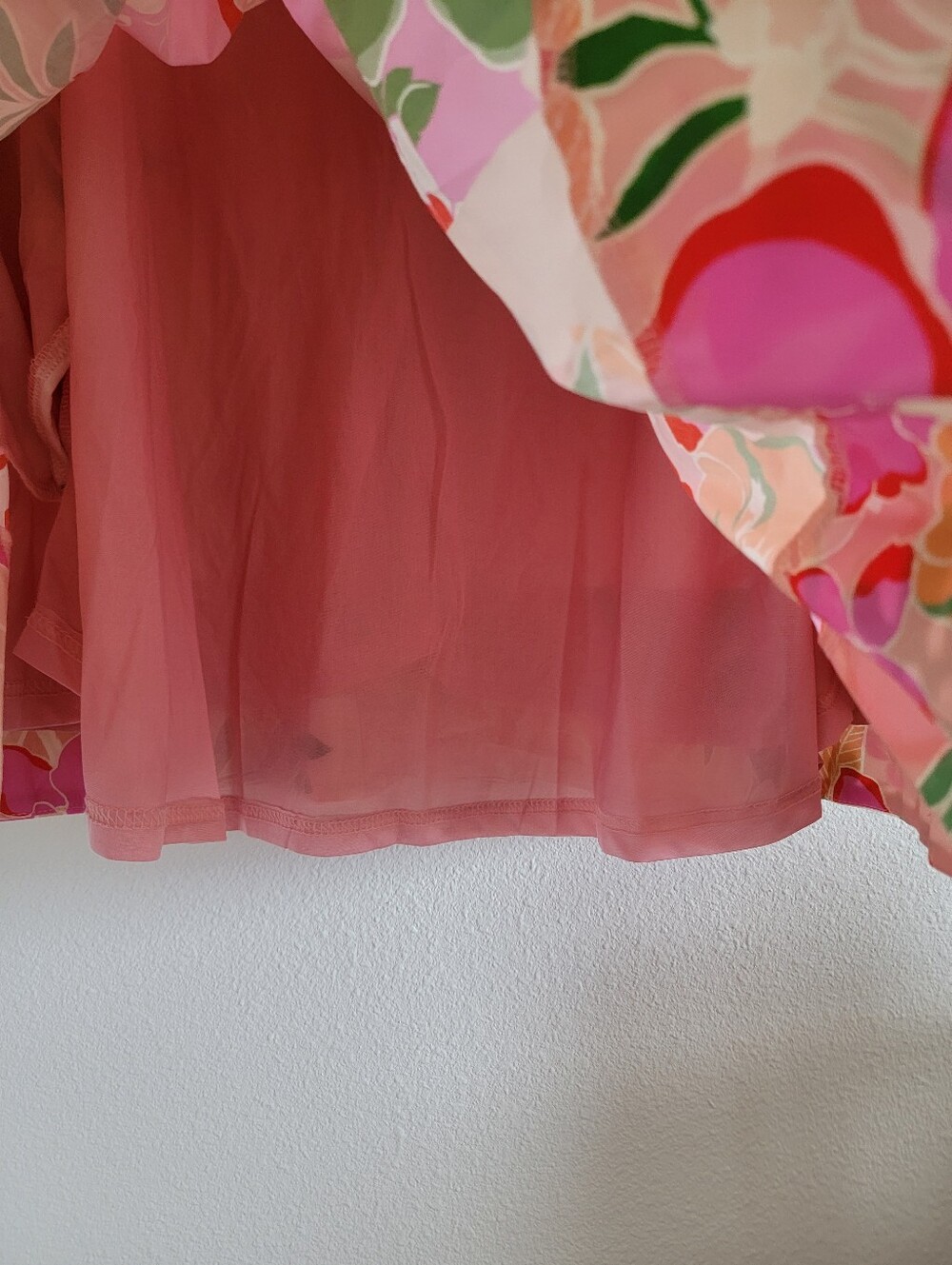 NWT Entro Glow From Within Pink Tropical Floral Cotton Mini Shift Dress Size Med - Picture 5 of 9